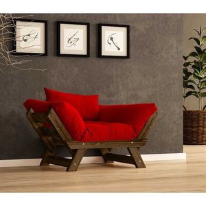 Fotoliu de gradina, Hanah Home, CPT8135-140, Nuc / Roșu imagine