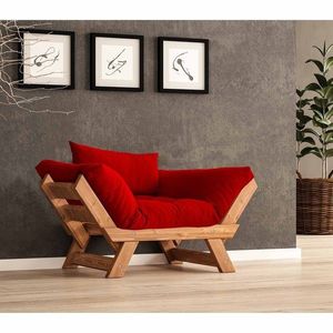 Fotoliu de gradina, Hanah Home, CPT8155-140, Tec / Roșu imagine