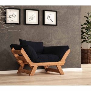 Fotoliu de gradina, Hanah Home, CPT8159-140, Teak / Negru imagine