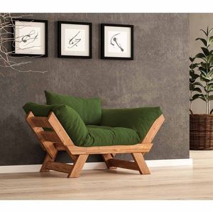 Fotoliu de gradina, Hanah Home, CPT8160-140, Teak / Verde imagine