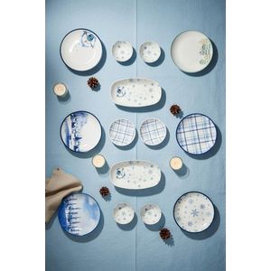 Set de mic dejun, Hermia, 126MBM1404, Bol: 13 x 13 x 4 cm (2 bucăți), Albastru / Alb / Verde imagine