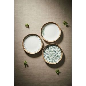 Set de mic dejun, Hermia, 126MBM1405, Bol: 13 x 13 x 4 cm (2 bucăți), Verde/Alb imagine