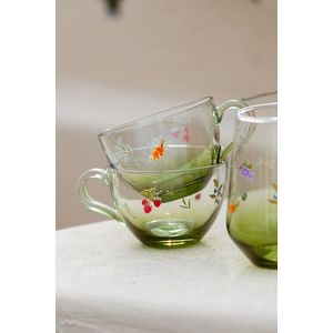 Set pentru ceai, Hermia, 127RKL1216, Farfurie: 9, 1 x 9, 1 x 6, 4 cm (2 bucăți), Verde imagine