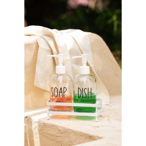 Set dozator de sapun, Hermia, 127RKL1420, Suport metalic (1 bucată), Transparent imagine