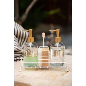 Set dozator de sapun, Hermia, 127RKL1426, Suport metalic (1 bucată), Transparent imagine