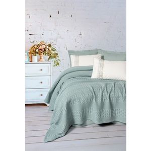 Set cuvertura pique dubla, L'essentiel Maison, Pebble, Verde menta imagine
