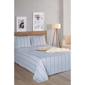 Set de pat dublu (cearceaf cu elastic si perne) 3 piese, L'essentiel Maison, Soft Line, Gri imagine