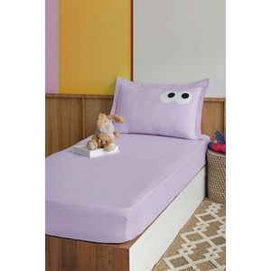 Set de pat pentru o persoana (cearceaf cu elastic si perna) 2 piese, L'essentiel Maison, Funny, Lila imagine