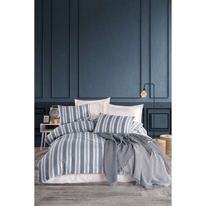 Lenjerie de pat dubla, L'essentiel Maison, Soft Line, Albastru navy imagine