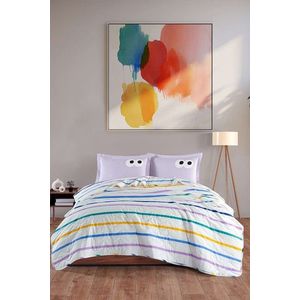 Set cuvertura de pat dubla 3 piese, L'essentiel Maison, Funny, Lila imagine