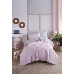 Set cuvertura Single 160x220 cm, 2 piese, L'essentiel Maison, Solid, Pulbere / Gri imagine