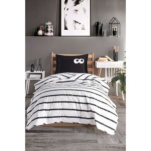 Set cuvertura Single 160x220 cm, 2 piese, L'essentiel Maison, Funny, Negru imagine