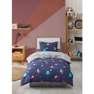 Lenjerie de pat pentru o persoana 2 piese, L'essentiel Maison, Uzay, Albastru inchis imagine