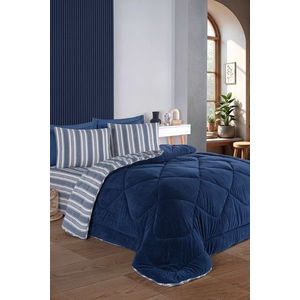 Set de dormit individual, L'essentiel Maison, Soft Line, Albastru navy imagine