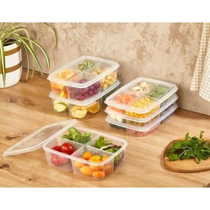 Set recipiente depozitare, Hermia, 200BYR1108, Dimensiune: 7 x 21 x 16 cm / 1000 ml (4 bucăți), Transparent imagine