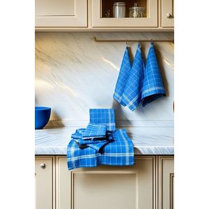 Set prosoape de bucatarie, Hermia, 219CFK1204, Dimensiune: 50 x 70 cm (10 bucăți), Albastru/Alb imagine
