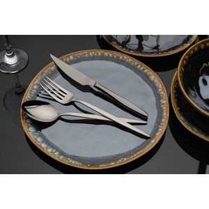 Set tacamuri, Hermia, 294HRO1113, Furculiță de masă: 21 x 2, 5 cm (4 bucăți), Negru imagine