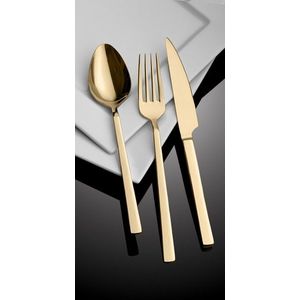 Set tacamuri, Hermia, 294HRO1143, Furculiță de masă: 21 x 2, 5 cm (6 bucăți), Auriu imagine
