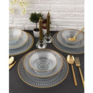 Serviciu de masa, Hermia, 330SBL1101, Farfurie: 21 cm (4 bucăți), Transparent imagine