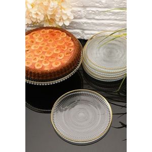 Set platouri servire desert, Hermia, 330SBL1103, Farfurie: 21 cm (6 bucăți), Transparent imagine