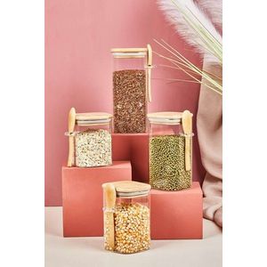 Set recipiente cu capac, Hermia, 337GLZ1138, Dimensiune: 12 x 8 cm (1 bucată), Transparent imagine