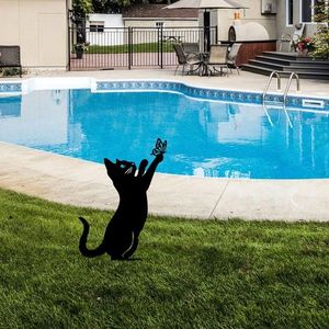 Obiect decorativ de grădină, Cat 01, 49x24 cm, Negru imagine