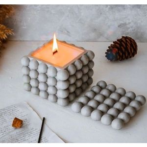 Lumanare, Ers1258, 12x12 cm, Gri imagine