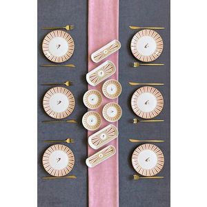 Set de mic dejun, Hermia, 759NRE1121, Platou: 20 x 9 x 3 cm (2 bucăți), Alb / Roșu / Roz / Galben imagine