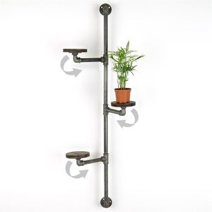 Suport pentru ghivece, BORURAF263, 114x31x12 cm, Argintiu imagine