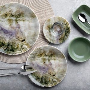 Set de mic dejun, Hermia, 868ARY1129, Farfurie de servire: 25 cm (1 bucată), Multicolor imagine