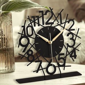 Ceas de masa, Lineal, 25x23 cm, Negru imagine