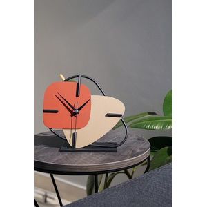 Ceas de masa, MYK2116-3, 26x25 cm, Roșu-maro / Maro imagine