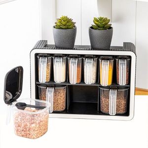 Set recipiente pentru condimente, Hermia, 964FRM5627, Dimensiune: 4, 5 x 10 x 8, 7 cm / 250 ml (6 bucăți), Antracit imagine