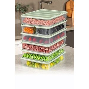 Set recipiente depozitare, Hermia, 964FRM5721, Dimensiune: 23 x 29, 5 x 6, 5 cm / 3500 ml (5 bucăți), Verde menta imagine