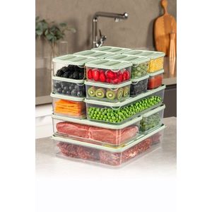 Set recipiente depozitare, Hermia, 964FRM5726, Dimensiune: 23 x 15 x 7 cm / 1750 ml (2 bucăți), Verde menta imagine