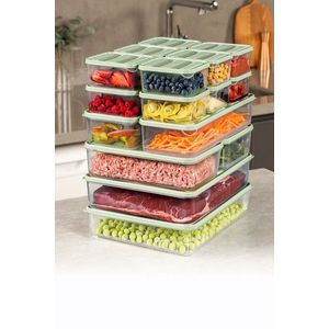 Set recipiente depozitare, Hermia, 964FRM5727, Dimensiune: 23 x 15 x 7 cm / 1750 ml (2 bucăți), Verde menta imagine