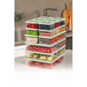 Set recipiente depozitare, Hermia, 964FRM5728, Dimensiune: 23 x 15 x 7 cm / 1750 ml (4 bucăți), Verde menta imagine