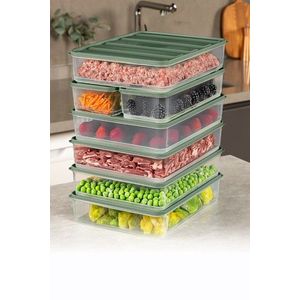 Set recipiente depozitare, Hermia, 964FRM5760, Dimensiune: 23 x 29, 5 x 6, 5 cm / 3500 ml (5 bucăți), Verde imagine