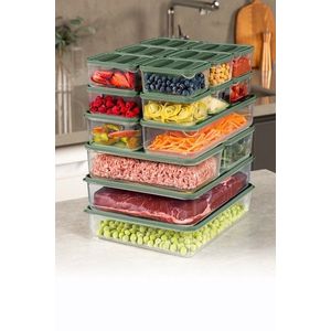 Set recipiente depozitare, Hermia, 964FRM5766, Dimensiune: 23 x 15 x 7 cm / 1750 ml (2 bucăți), Verde imagine