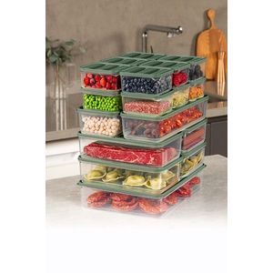 Set recipiente depozitare, Hermia, 964FRM5767, Dimensiune: 23 x 15 x 7 cm / 1750 ml (4 bucăți), Verde imagine