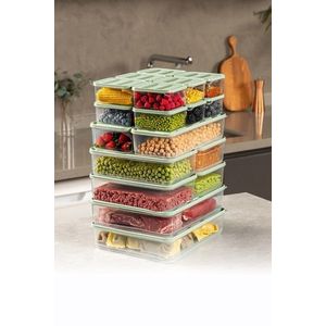 Set recipiente depozitare, Hermia, 964FRM5729, Dimensiune: 23 x 15 x 7 cm / 1750 ml (4 bucăți), Verde menta imagine