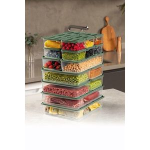 Set recipiente depozitare, Hermia, 964FRM5768, Dimensiune: 23 x 15 x 7 cm / 1750 ml (4 bucăți), Verde imagine