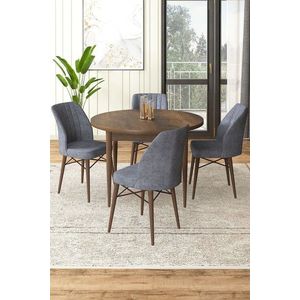 Set masă și scaune (5 bucăți), Hanah Home, Rox, Baroc / Fumuriu imagine