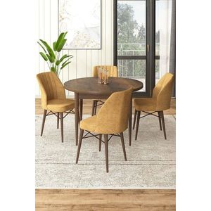 Set masă și scaune (5 bucăți), Hanah Home, Rox, Baroc / Cappuccino imagine