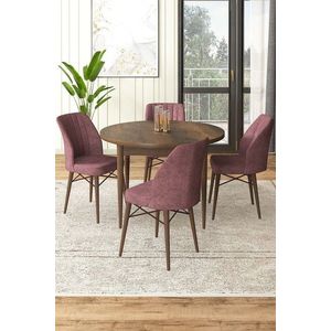 Set masă și scaune (5 bucăți), Hanah Home, Rox, Baroc / Roz Păfuit imagine