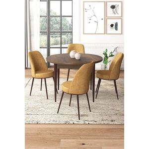 Set masă și scaune (5 bucăți), Hanah Home, Tor, Baroc / Cappuccino imagine