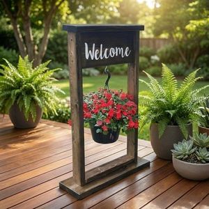 Ghiveci decorativ de grădină, Huhu657, 55x100 cm, Maro inchis imagine