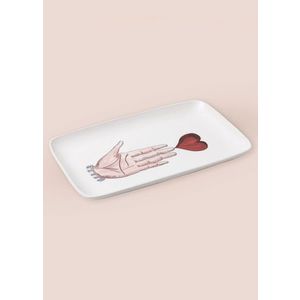 Platou servire, Hermia, 280TMA3372, Alb/Rosu imagine