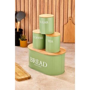 Set recipiente depozitare, Hermia, 289ALV1118, Dimensiune: 10 x 11 x 10 cm (3 bucăți), Verde imagine