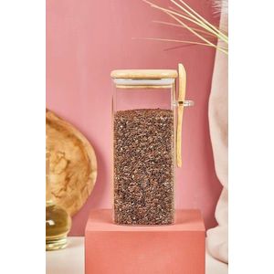 Set recipiente cu capac, Hermia, 337GLZ1142, Capac din bambus (1 bucată), Transparent imagine